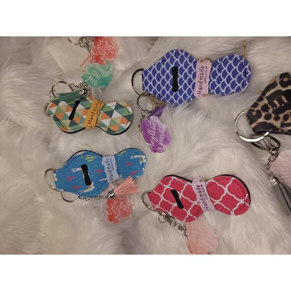 Handmade Lip Balm Decorative Keychains with Tassels - Picture 2 of 3